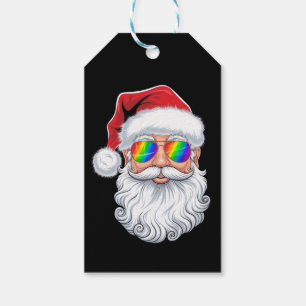 Étiquettes-cadeau Lunettes de soleil gay visage de Santa Noël Xmas L