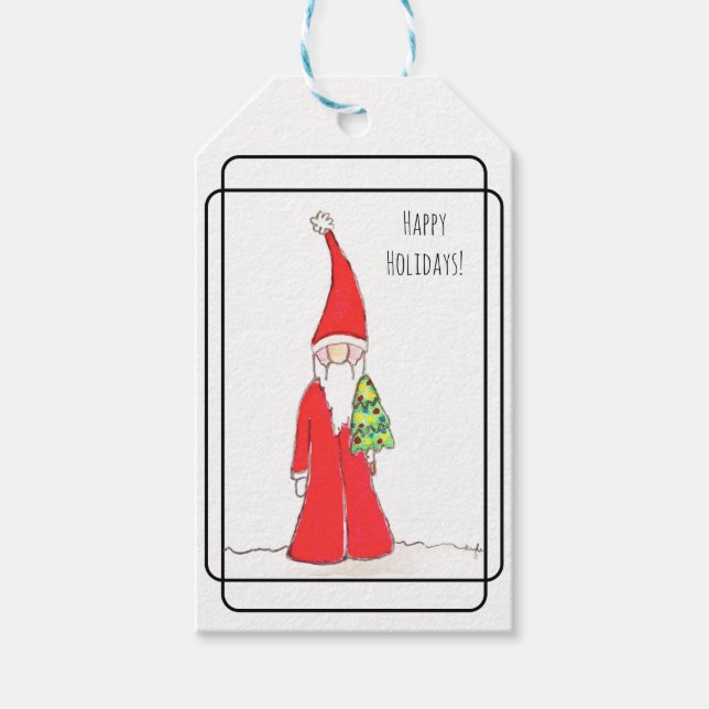 Étiquettes-cadeau Lutin avec arbre (Devant)