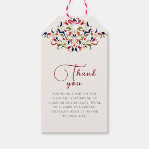 Étiquettes-cadeau Luxe Artistique Botanique Floral Mariage Paisley