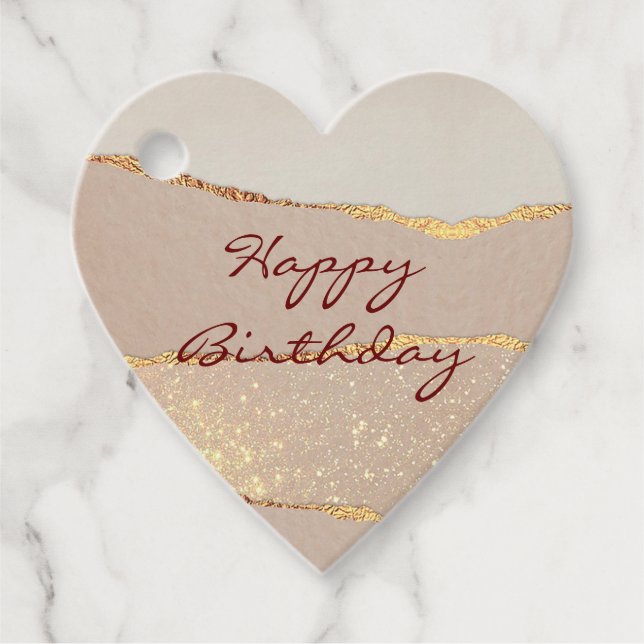 Étiquettes Cadeau Luxueuse Rose Gold Pailleté Personnalisé (Devant)