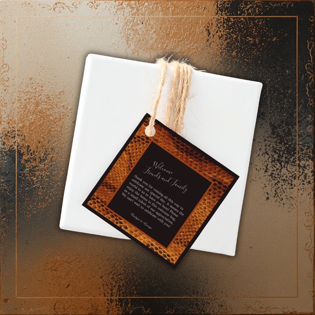 Étiquettes Cadeau luxueux animal en peau de serpent sauvage mariage (Créateur téléchargé)