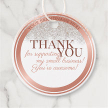 Luxueux Merci d'emballage en or blanc et Rose