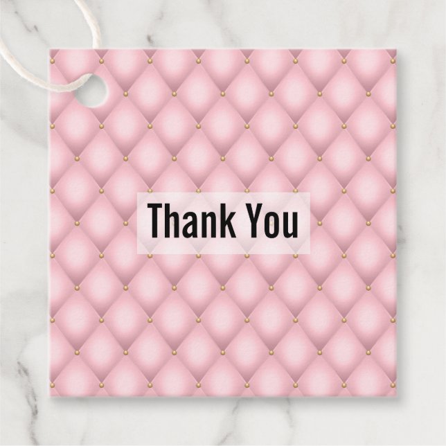 Étiquettes Cadeau Luxueux Motif en diamant verni rose (Devant)