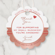 Luxueux Rose Gold et Merci d'emballage blanc