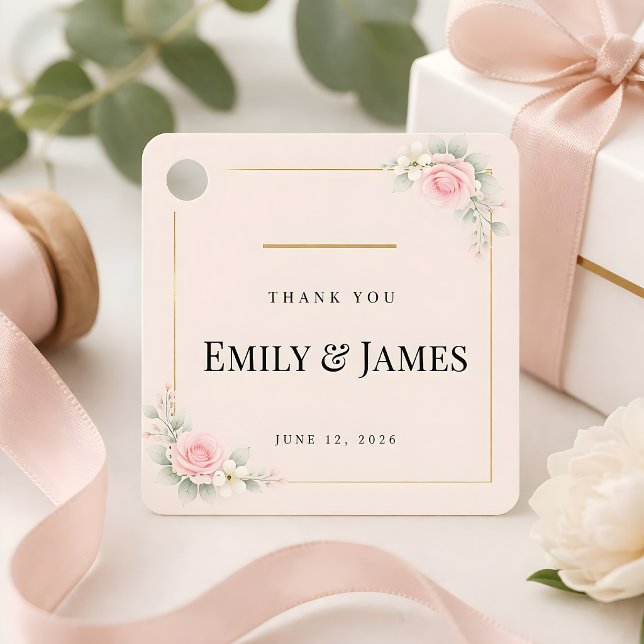 Étiquettes Cadeau Luxury Blush Wedding  (Luxury blush wedding themed favor tag)