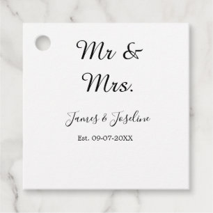 Étiquettes Cadeau M. et Mme ajoutent le nom est. Date année couple m