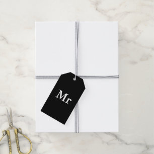 Étiquettes-cadeau M. et Mme. élégant couple moderne assorti