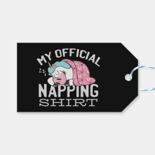 Étiquettes-cadeau Ma chemise de sieste officielle - Lazy sommeil Uni