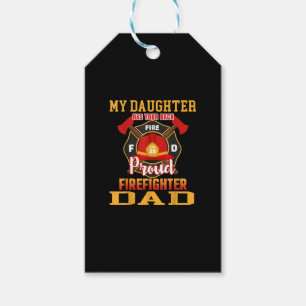 Étiquettes-cadeau Ma Fille A Ton Dos Fier Pompier Papa