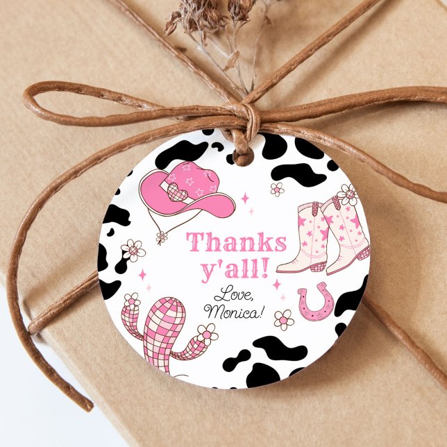 Étiquettes Cadeau Ma première fille Rodeo Merci pour votre anniversa (Créateur téléchargé)