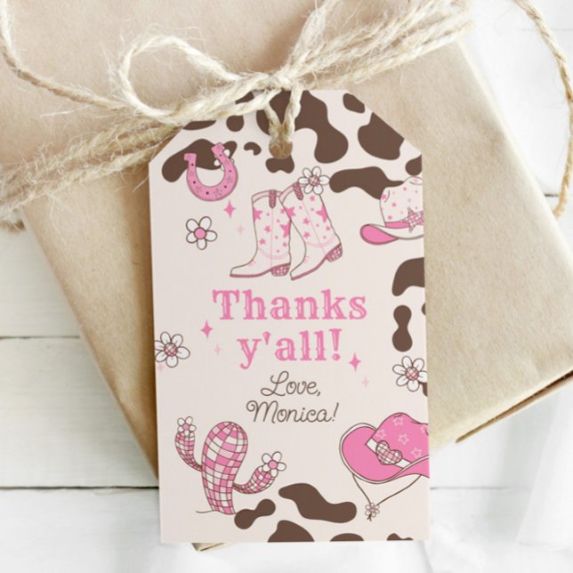 Étiquettes-cadeau Ma première fille Rodeo Merci pour votre anniversa (Créateur téléchargé)