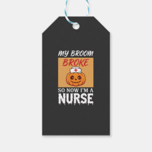 Étiquettes-cadeau Ma Sorcière Broom a C cassé Nurse Halloween