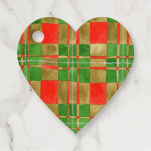 Étiquettes Cadeau MAC GREGOR TARTAN Heart Shape Tags cadeaux