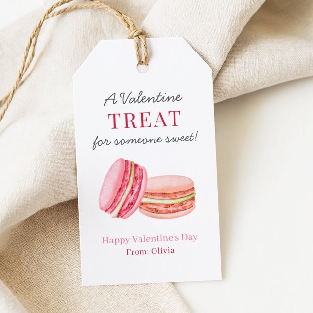 Étiquettes-cadeau Macaron Joyeuse Saint-Valentin Douceurs Faveurs  (Créateur téléchargé)