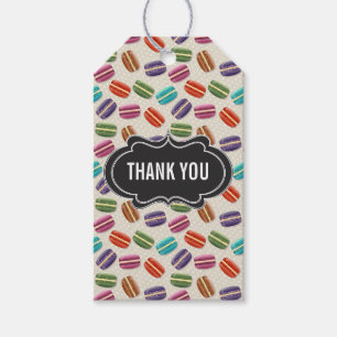 Étiquettes-cadeau Macarons colorés mignons Merci Motif