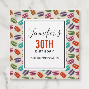 Étiquettes Cadeau Macarons Motifs parisiens colorés Anniversaire