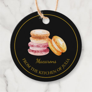 Étiquettes Cadeau Macarons simples faits maison Hang Tag l Noir