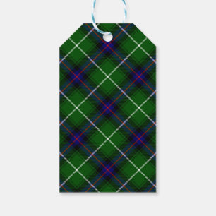 Étiquettes-cadeau MacDonald tartan bleu vert plaid