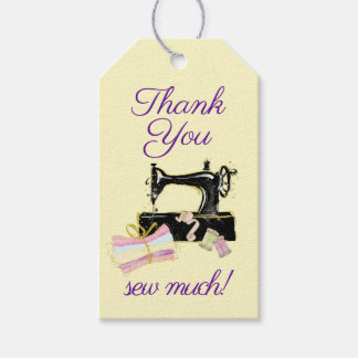 Étiquettes-cadeau Machine à coudre Vintage Merci drôle