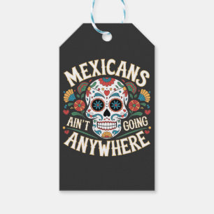 Étiquettes-cadeau MAGA Mexicains ne vont nulle part dans le crâne de