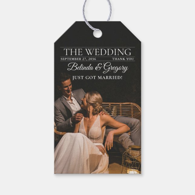 Étiquettes-cadeau Magazine Editorial Journal Photos Mariage (Devant)