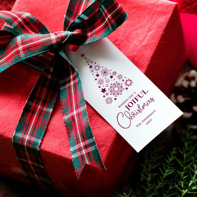 Étiquettes-cadeau Magenta Joyeux Noël moderne et tendance (Créateur téléchargé)