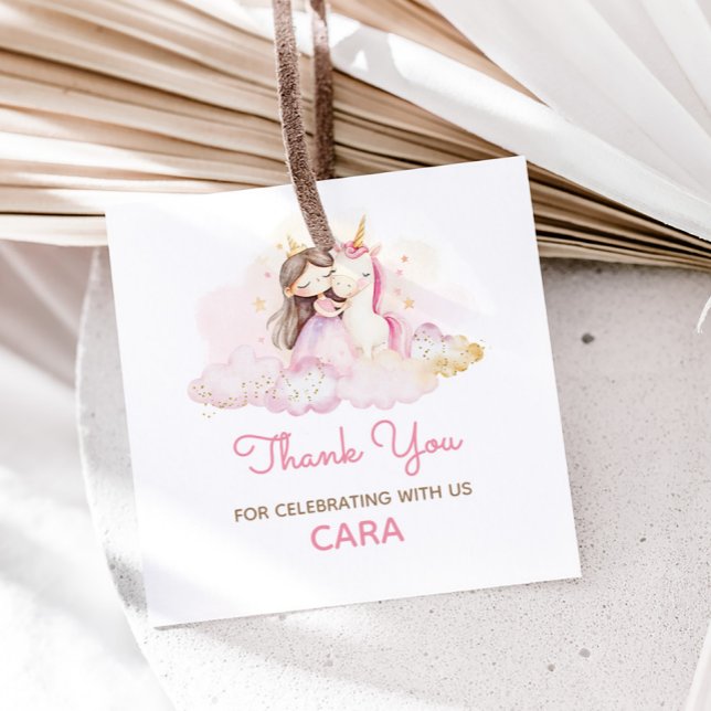 Étiquettes Cadeau Magical Day Unicorn Birthday Party  (Unicorn Birthday Party Favor Tags)