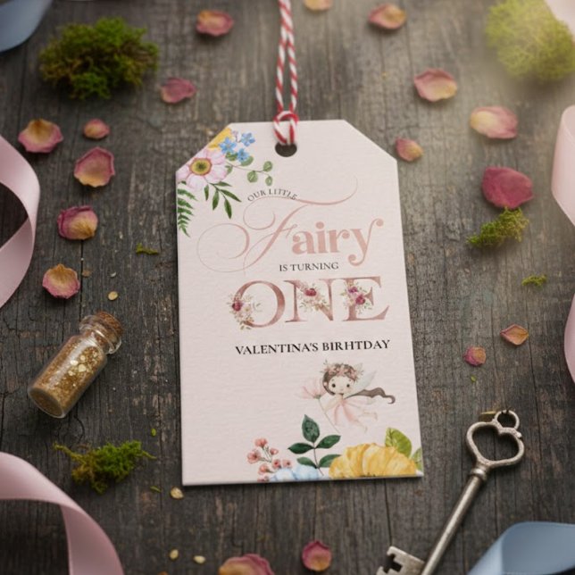 Étiquettes-cadeau Magical Fairy Floral Garden Pixie Girls Birthday  (Créateur téléchargé)