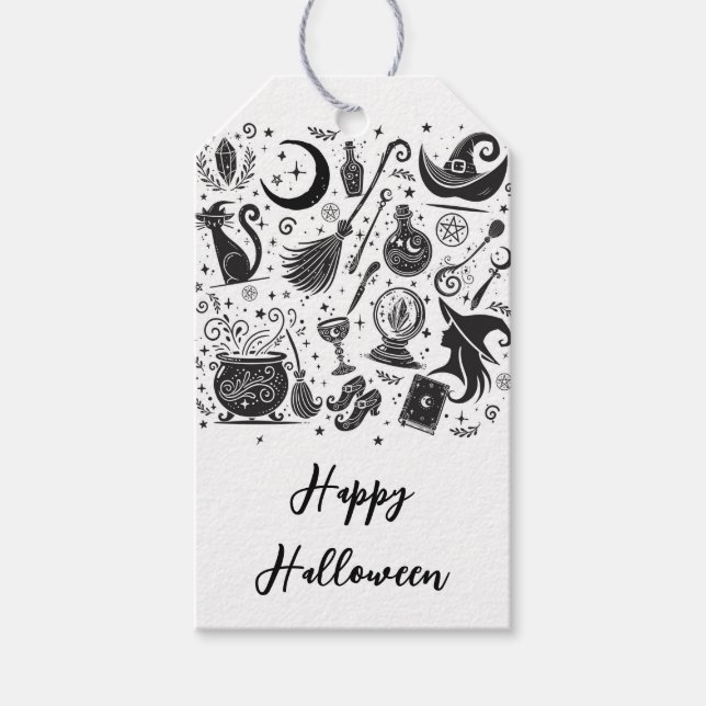 Étiquettes-cadeau Magique sorcière Whimsical Wiccan Pagan Parti (Devant)