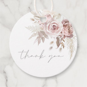 Étiquettes Cadeau Magnifique Blush Floral Mariage Merci