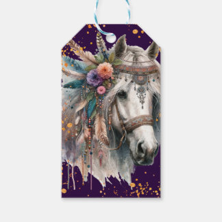 Étiquettes-cadeau Magnifique cheval boho