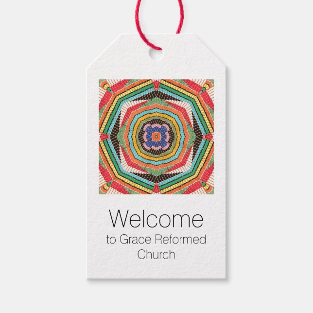 Étiquettes-cadeau Magnifique Kente Kaleidoscope multicolore (Devant)