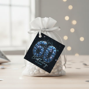 Étiquettes Cadeau Magnifique mosaïque de bijoux bleu saphir pour 60e