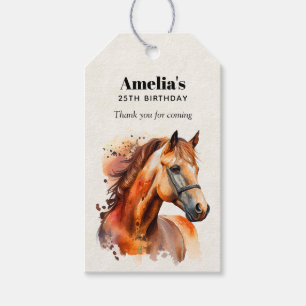 Étiquettes-cadeau Magnifique Sorrel Horse Portrait Anniversaire Merc