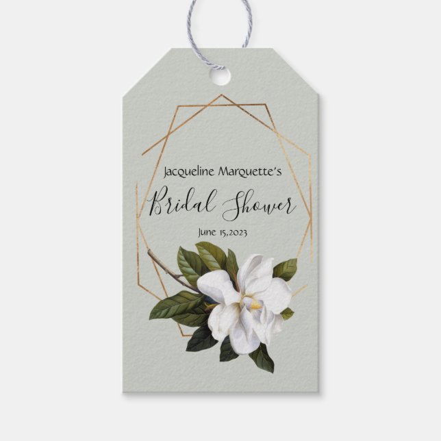 Étiquettes-cadeau Magnolia pour enterrement de vie de jeune fille av (Devant)