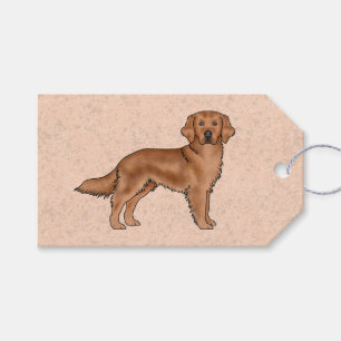 Étiquettes-cadeau Mahogany Red Golden Retriever mignon dessin