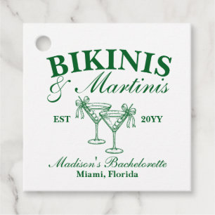 Étiquettes Cadeau Maillots de bain sur mesure et martinis pour enter