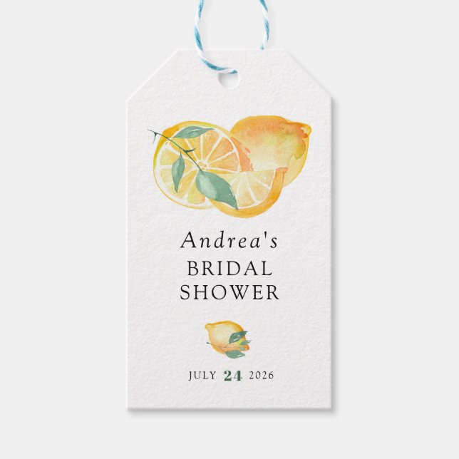 Étiquettes-cadeau Main Squeeze | Agrumes | Mariage de Citron  (Devant)