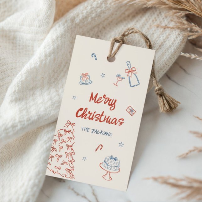 Étiquettes-cadeau Main Whimsical Tirée Oh Quelle Fun Noël (Créateur téléchargé)