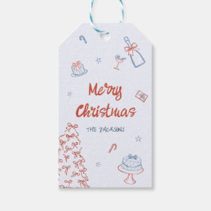Étiquettes-cadeau Main Whimsical Tirée Oh Quelle Fun Noël