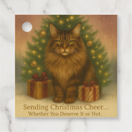 Étiquettes Cadeau Maine Coon Cat Christmas | Funny Holiday