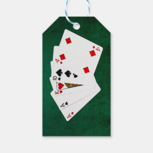 Étiquettes-cadeau Mains de poker - Une paire - As