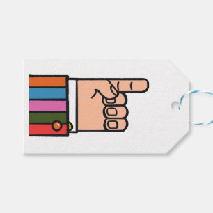 Étiquettes-cadeau Mains pointées homme funky Manicule 
