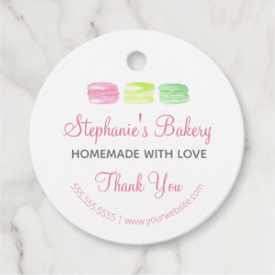 Étiquettes Cadeau Maison avec amour Macarons Boulangerie Merci