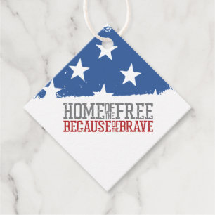 Étiquettes Cadeau Maison des libres grâce aux braves drapeau américa