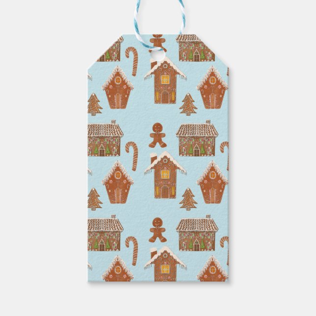 Étiquettes-cadeau Maison en pain d'épice et biscuits au gingembre (Devant)