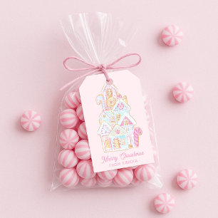 Étiquettes-cadeau Maison en pain d'épice pastel en forme de cookie