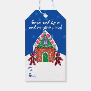 Étiquettes-cadeau Maison en pain d'épices Cuisine de Noël