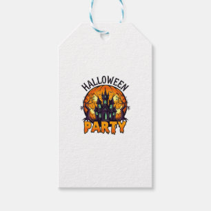 Étiquettes-cadeau Maison Hantée Fête Halloween Citrouille Chauves-so