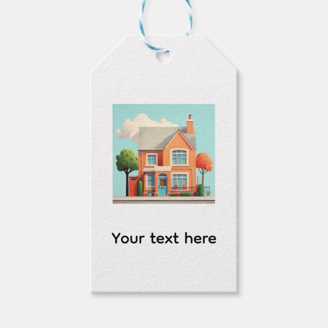Étiquettes-cadeau Maison, maison moderne (Devant)
